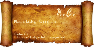 Malitsky Cintia névjegykártya
